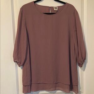 Anne Klein Dusty Rose Blouse size L